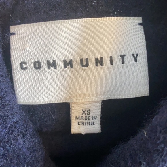 Community Aritzia Women's Blue Wool Blend Mini Dress Cowl Neck Casual size XS - Picture 5 of 8